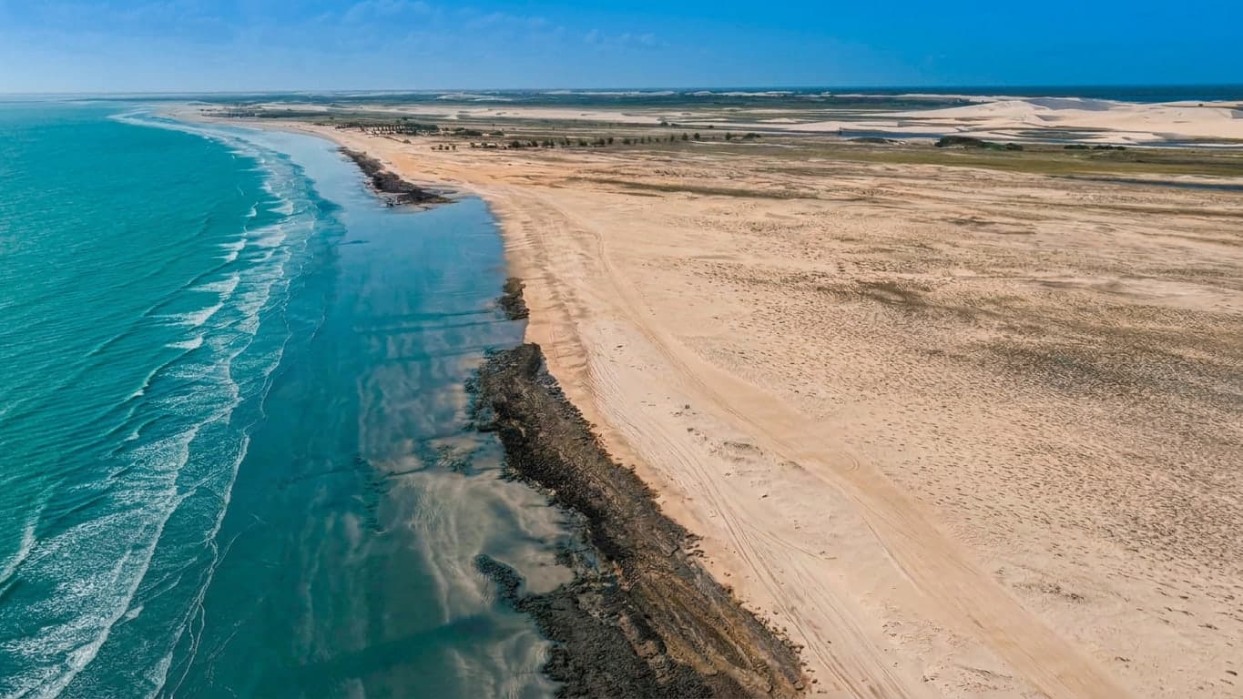 Entre o mar e as dunas, o lado mais amplo de Moréias