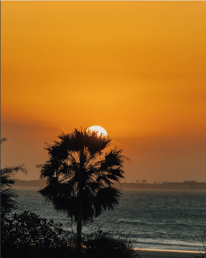 O pôr do sol