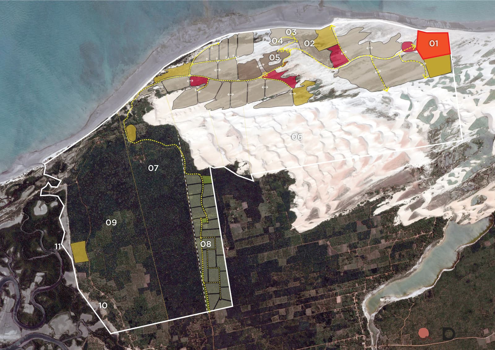 Masterplan da Fazenda Moréias, com as Estâncias do Vento no extremo voltado para Tatajuba
